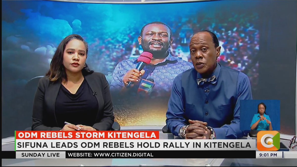 ODM Rebels Storm Kitengela: Sifuna leads ODM rebels hold rally in Kitengela Police fire teargas, disrupt Sifuna rally Sifuna accompanied by Babu, Orengo, and others Leaders say ODM will not be ‘auctioned’ Babu: They have the party, we have the members #CitizenSundayLive
