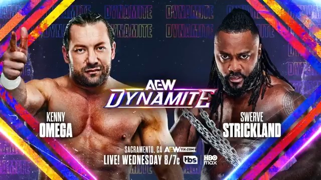 Wednesday Night #AEWDynamite LIVE, 8/7c on TBS + HBO Max This Wednesday, 2/18! Kenny Omega vs @SwerveConfident After their brawl on Dynamite, Omega + Swerve fight in a FIRST EVER match as both men are trying to get back to the top of AEW, THIS WEDNESDAY, 2/18!