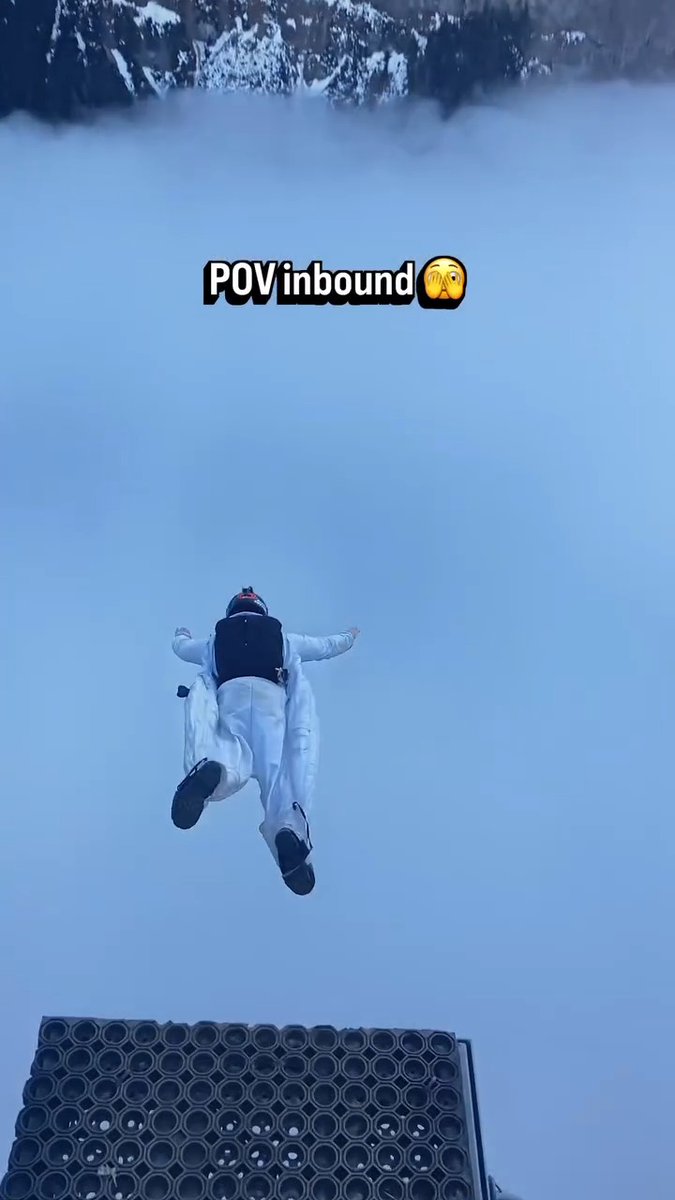 Diving through the clouds ☁️ Daniel Kleber took the leap of faith on this BASE jump in Lauterbrunnen, Switzerland. 🎥 Shot on #GoProMAX #GoPro #POV #BASE