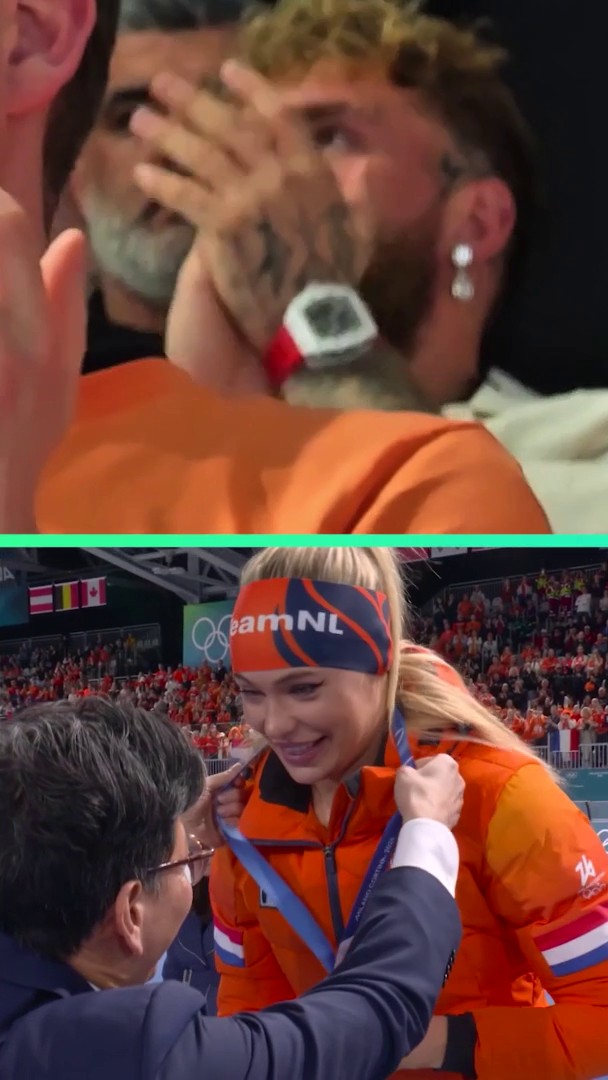 A proud moment in the stands 🥹🥈 Jake Paul watches on as his fiancée Jutta Leerdam receives her Olympic silver medal ❤️👏