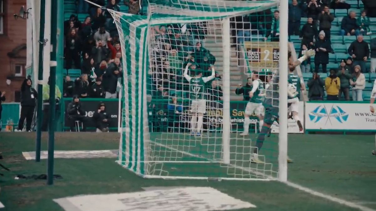 Owen Elding’s first goal on his first start for Hibs! 🎯 What a header, what a talent 🇮🇪