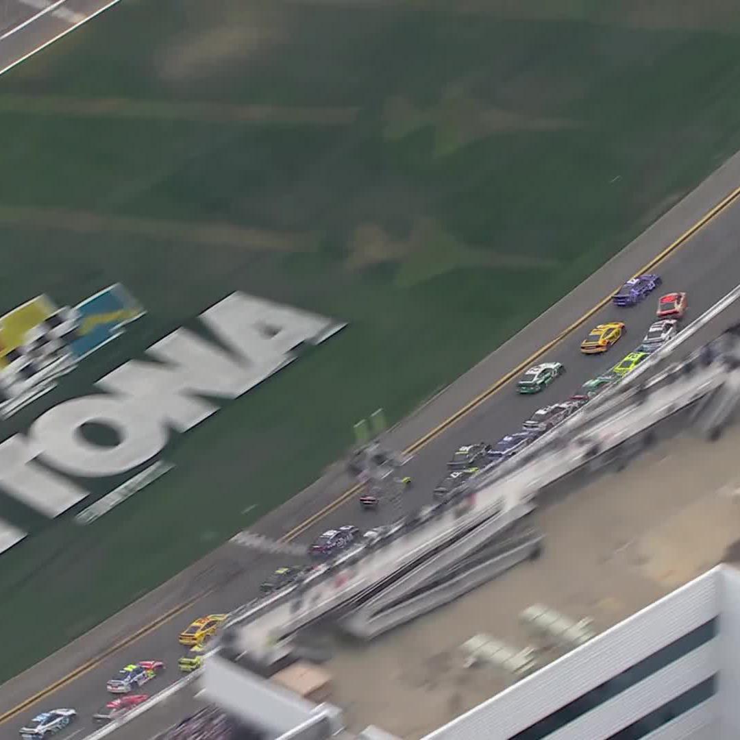 The field stacks up and the caution is out on Lap 124.