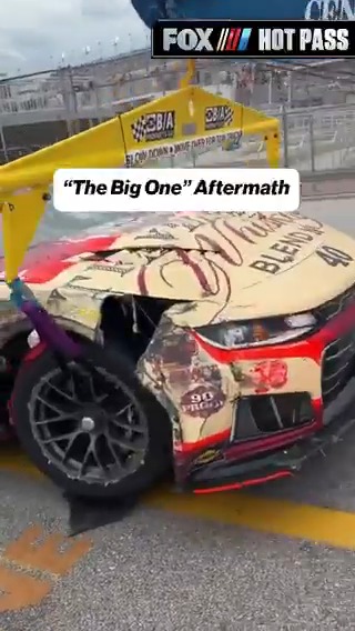A closer look at some of the damage after The Big One at Daytona. #HotPass