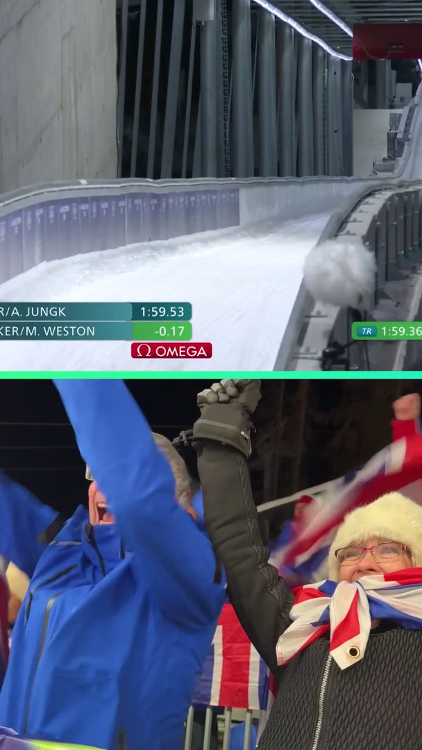 "Don't mess it up" 😅 Matt Weston's family watch him make history for Team GB in the Mixed Team Skeleton 🇬🇧🔥
