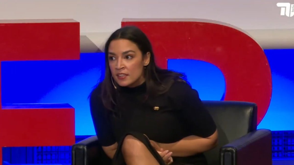 AOC goes to Germany and is asked about the Epstein Files. She says we know it goes "all the way to the top" because Howard Lutnick brought his family to the island, even after Epstein was convicted of "child-sex trafficking." Epstein was never convicted of "child-sex trafficking"