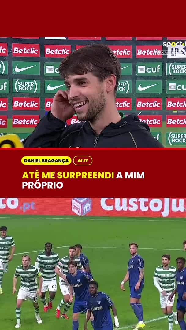 O próprio Daniel Bragança ficou surpreendido com o seu cabeceamento perfeito 😆 #sporttvportugal #LIGAnaSPORTTV #LigaPortugalBetclic #SportingCP #FCFamalicao