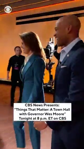 TONIGHT: Maryland Governor Wes Moore joins Norah O'Donnell 🇺🇸 to discuss key issues, the future of the Democratic party, and more in a CBS News Things That Matter Town Hall. Watch at 8 PM, ET/PT right after 60 MINUTES on CBS and Paramount+.