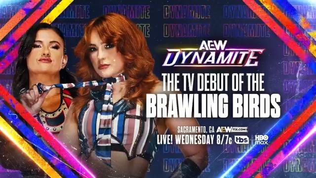 Wednesday Night #AEWDynamite LIVE, 8/7c on TBS + HBO Max This Wednesday, 2/18! The TV Debut of the Brawling Birds! After weeks of anticipation, former AEW Women's World Champion JAMIE HAYTER + Alex Windsor アレクス・ウィンザー make their TV debut as the Brawling Birds LIVE on TBS + HBO Max, WEDNESDAY!