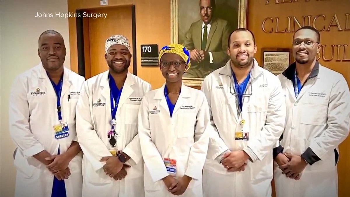 For the first time, five African American surgeons now lead the Trauma Service at the preeminent Johns Hopkins Hospital. This milestone, recognized during Black History Month, proves generations of determination behind every title. Linsey Davis reports.