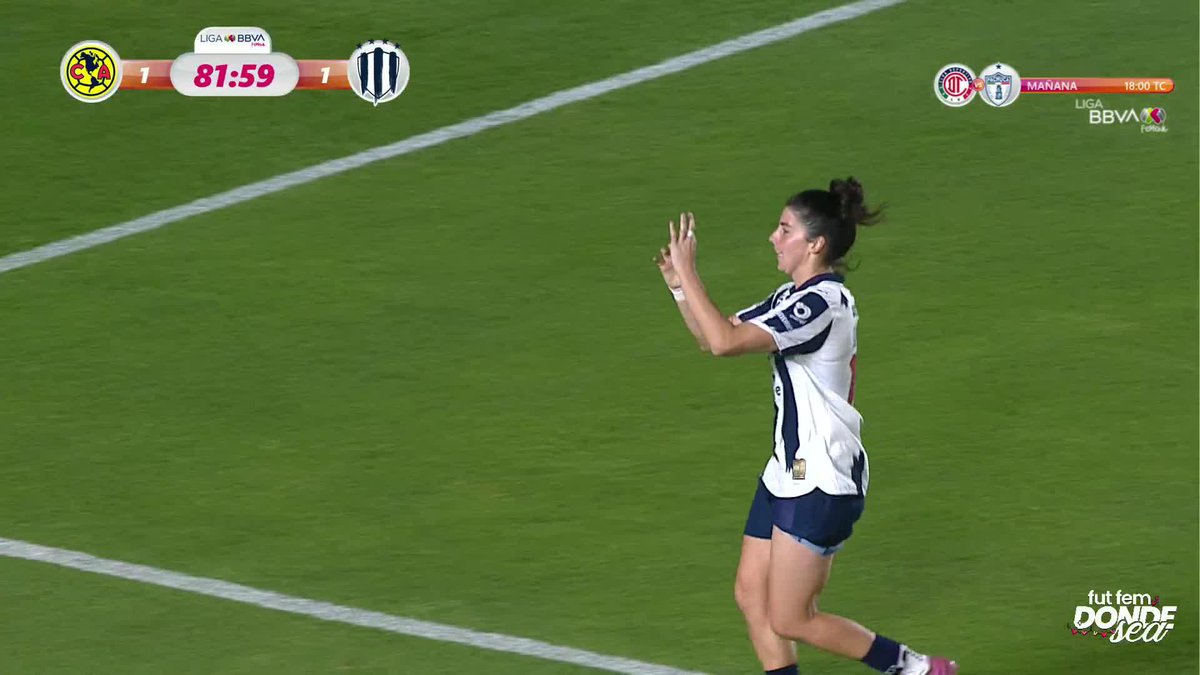 82’ GOOOOOL, Lucia García empató el partido y puso el 1-1. 🥵🤯😱 📲 Síguelo en vivo: #NuestroFutFem | #AMEvsRAY