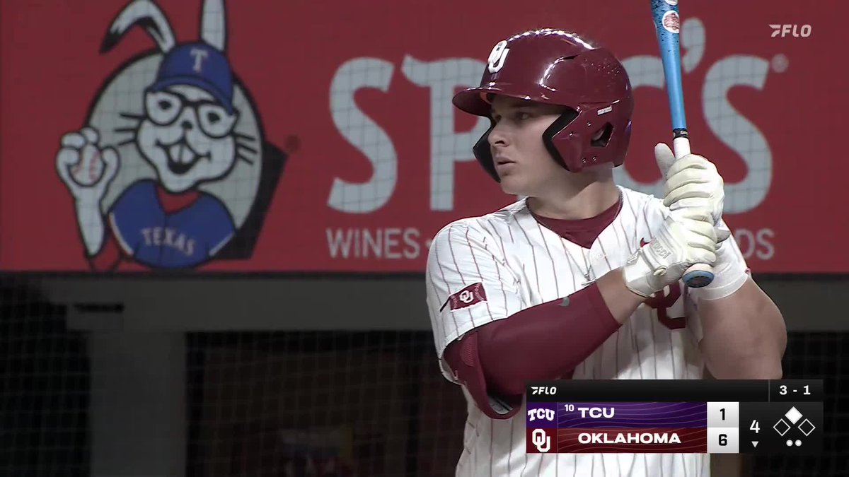 Oklahoma up BIG on a Top 10 TCU team early as Skip Johnson’s club eyes the clean SWEEP in Arlington. The Sooners have to be college baseball’s biggest winners of opening weekend. Massive statement.