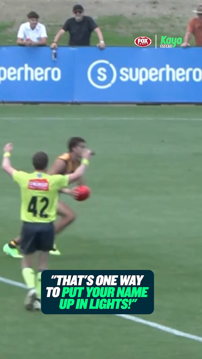 SSP hopeful Flynn Perez nailed this kick! 🔥 Watch every 2026 pre-season match sim LIVE &amp; exclusively on Kayo and Foxtel #AFL #AFLPreseason #Hawthorn