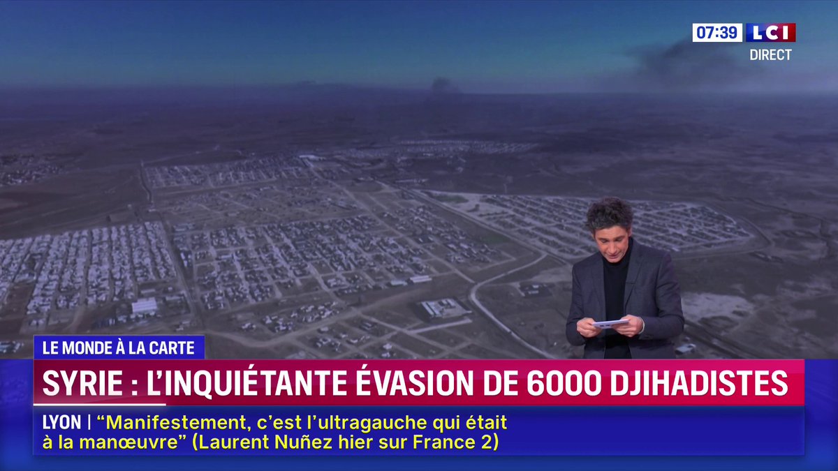🔴 Syrie : l'inquiétante évasion de 6.000 djihadistes 📺 Regardez "Le Monde à La Carte" de 𝔾𝕦𝕚𝕝𝕝𝕒𝕦𝕞𝕖 𝔸𝕦𝕕𝕒 dans La Matinale LCI présentée par Jean-Baptiste Boursier