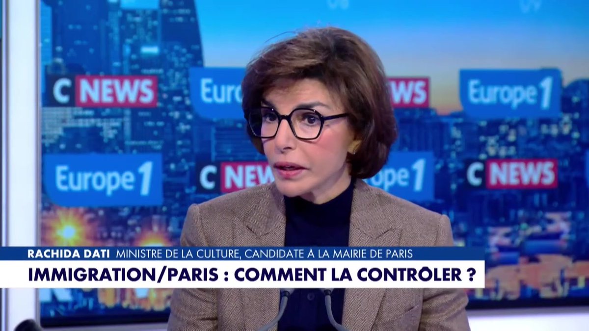 Immigration : "Une grande partie de Paris a été confisquée aux parisiennes et aux parisiens" estime Rachida Dati ن #LaGrandeInterview #Europe1