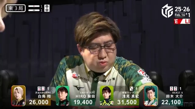 #Mリーグ 2025-26試合ダイジェスト📹 東3局1本場 #鈴木大介 選手の倍満ツモ! セミファイナル進出に向けて接戦の ABEMAS・白鳥選手とドリブンズ・浅見選手が聴牌! しかしドラ3の手牌でリーチした大介選手が 高め🀉を一発ツモ! 4000・8000で大きくリード! 👇動画タップで今すぐ無料視聴