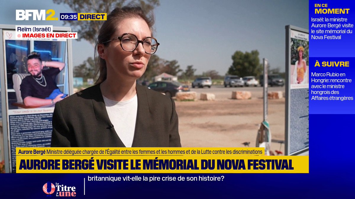 🇫🇷🇮🇱✈️ FLASH "J’avais à cœur de venir en Israël" La ministre Aurore Bergé est en Israël pour 3 jours afin de "relancer le dialogue franco-israélien". 👉 Elle s’est rendue sur le mémorial du Nova afin que la date du 7 octobre ne disparaisse jamais.