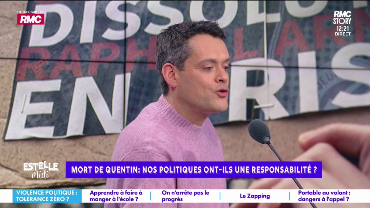 ⚫️ Mort de Quentin : nos politiques ont-ils une responsabilité ? 🎙️ Baptiste des Monstiers : "Il n'y a pas d'outrances comme ce qu'on vit à l'Assemblée s'il n'y a pas Mélenchon qui bouscule des policiers, un procureur et qui donne en spectacle son rejet de l'autorité !" #EstelleMidi