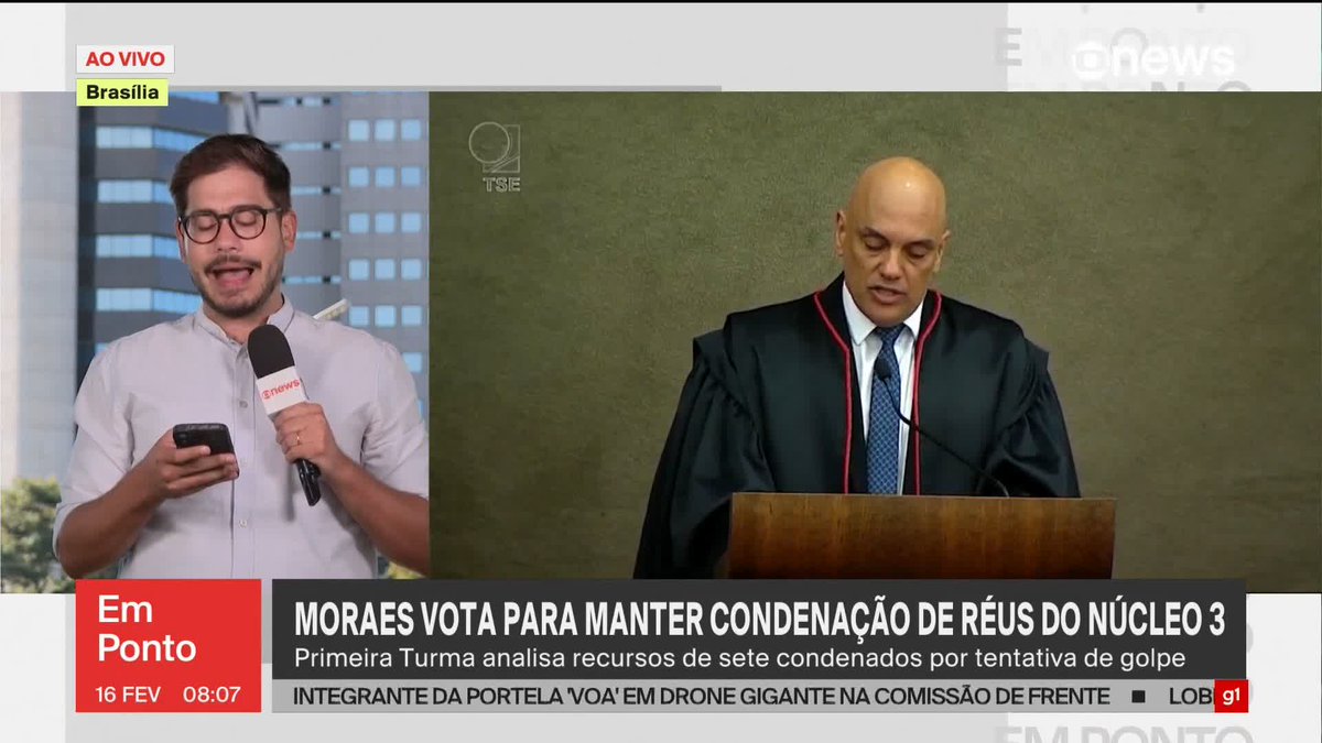 O ministro Alexandre de Moraes vota, em plenário virtual, para manter a condenação de réus do Núcleo 3 por tentativa de golpe. Esse grupo teria sido o responsável por elaborar o plano "Punhal Verde e Amarelo". ➡ Assista: #GloboNews #EmPonto #Golpe