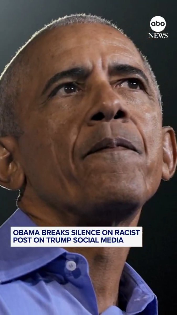 Former President Obama spoke out a week after President Trump's social media account posted a video depicting him and former first lady Michelle Obama as apes, condemning behavior on television and social media as a "clown show." @RachelVScott reports.
