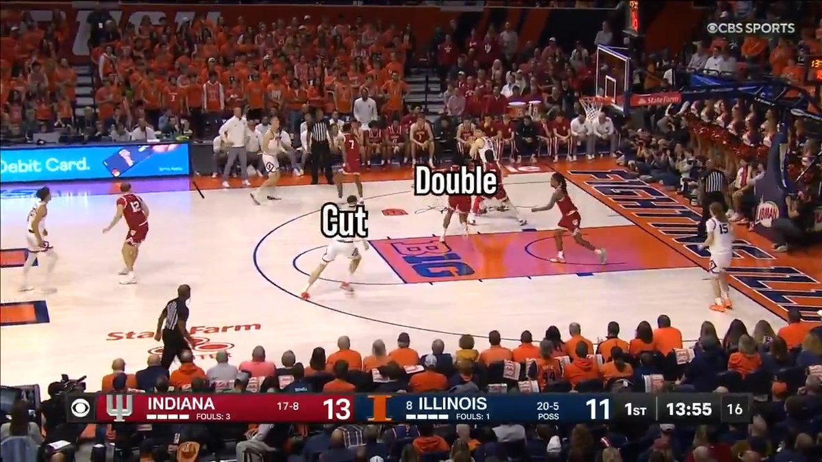 Illinois scored 7(!) baskets directly targeting Conor Enright to get him switched onto David Mirkovic. If Illinois finds a matchup it likes, it will hunt it relentlessly. Versus Indiana, Enright was the target.
