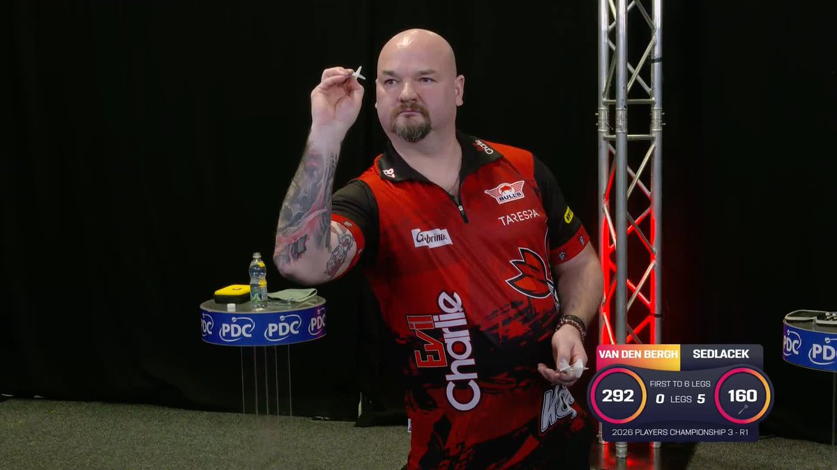 SEDLACEK WHITEWASHES VAN DEN BERGH 😮 Karel Sedlacek demolishes an off-colour Dimitri Van den Bergh 6-0, with the Belgian only managing two darts at double across the contest! 📺 #PC3