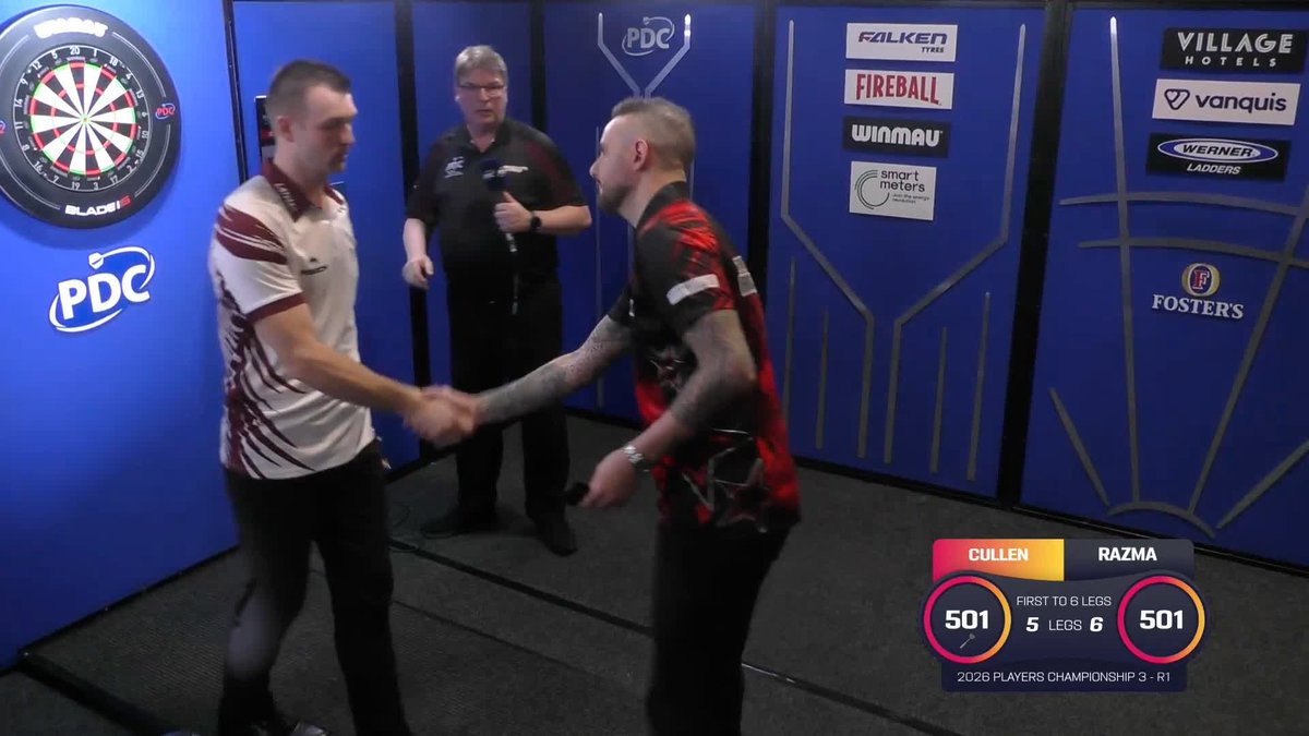 RAZMA BATTLES PAST CULLEN! Madars Razma downs Joe Cullen in a last-leg decider, with little to separate the pair throughout the match! 📺 #PC3