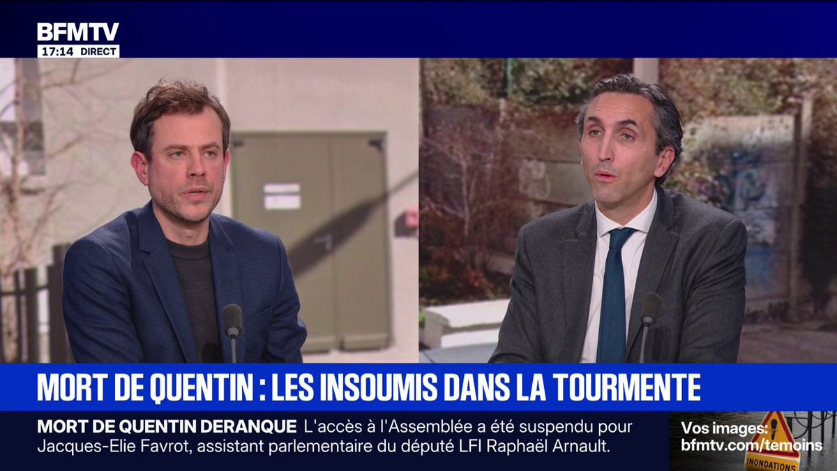🔴 Mort de Quentin à Lyon ➡️ La France Insoumise ne peut pas "se dédouaner de sa responsabilité", affirme Julien Aubert, vice-président des Républicains