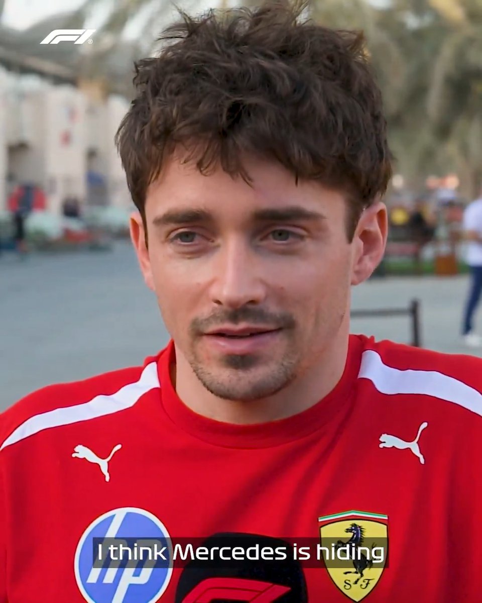 Charles Leclerc is certainly impressed by Ferrari's closest rivals! 👊 He reckons Mercedes in particular were "hiding a massive amount" of pace at the first Bahrain test 💨 #F1 #F1Testing