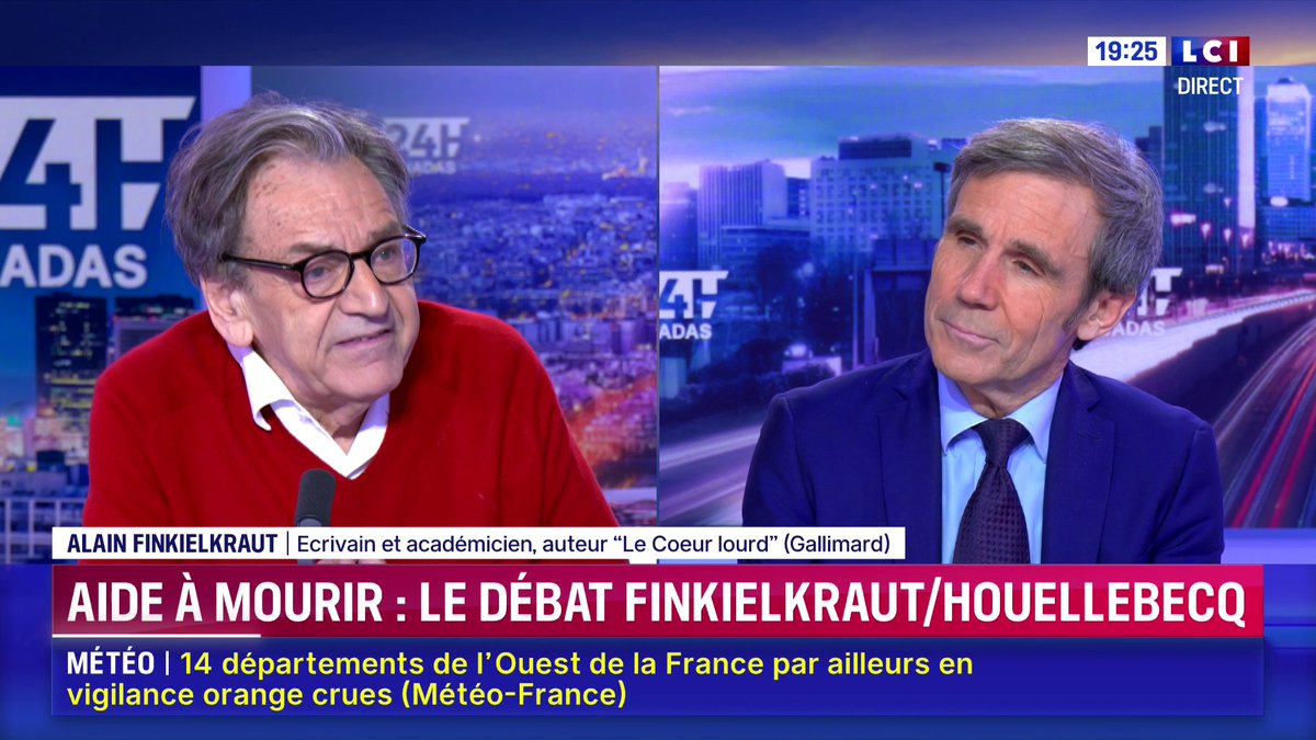 🔴🗣️ "Il n'est pas indigne de vouloir vivre jusqu'à son dernier souffle, il est indigne en revanche de comparer l'aide active à mourir au programme hitlérien d'euthanasie" : Alain Finkielkraut 📺 24h Pujadas présentée par David Pujadas