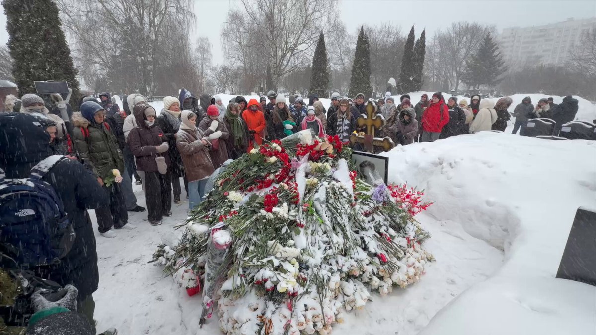 Remembering Alexei Navalny two years after his death behind bars. This was the scene at Moscow's Borisovsky Cemetery. Our report for BBC News (UK) Producer Ben Tavener