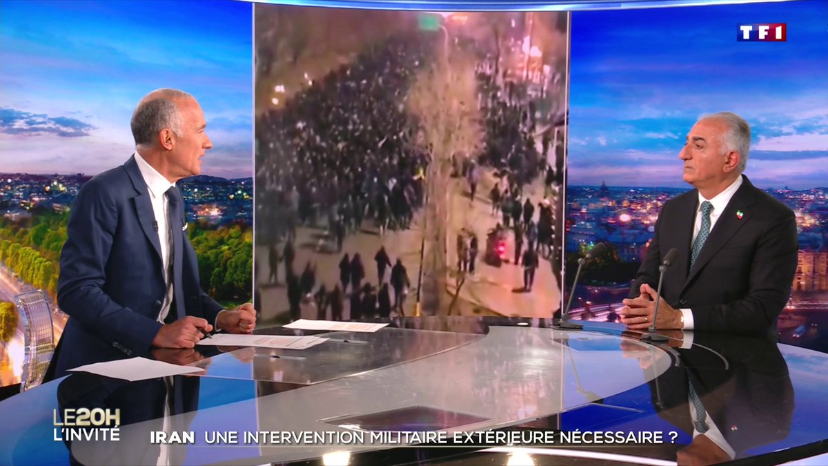 🔴 Iran 🗣️ Les Etats-Unis "semblent être le seul pays capable de réaliser une intervention militaire en ciblant l'appareil d'État qui fait la répression" : Reza Pahlavi 📺 Le fils du dernier Shah d’Iran est l’invité du JT de 20H de TF1 face à Gilles Bouleau