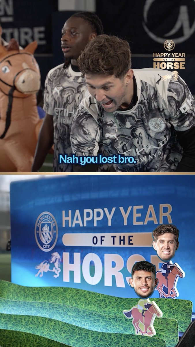 We swapped the pitch for the paddock to celebrate the Year of the Horse 🐎 Who will win the race? Watch here ▶️