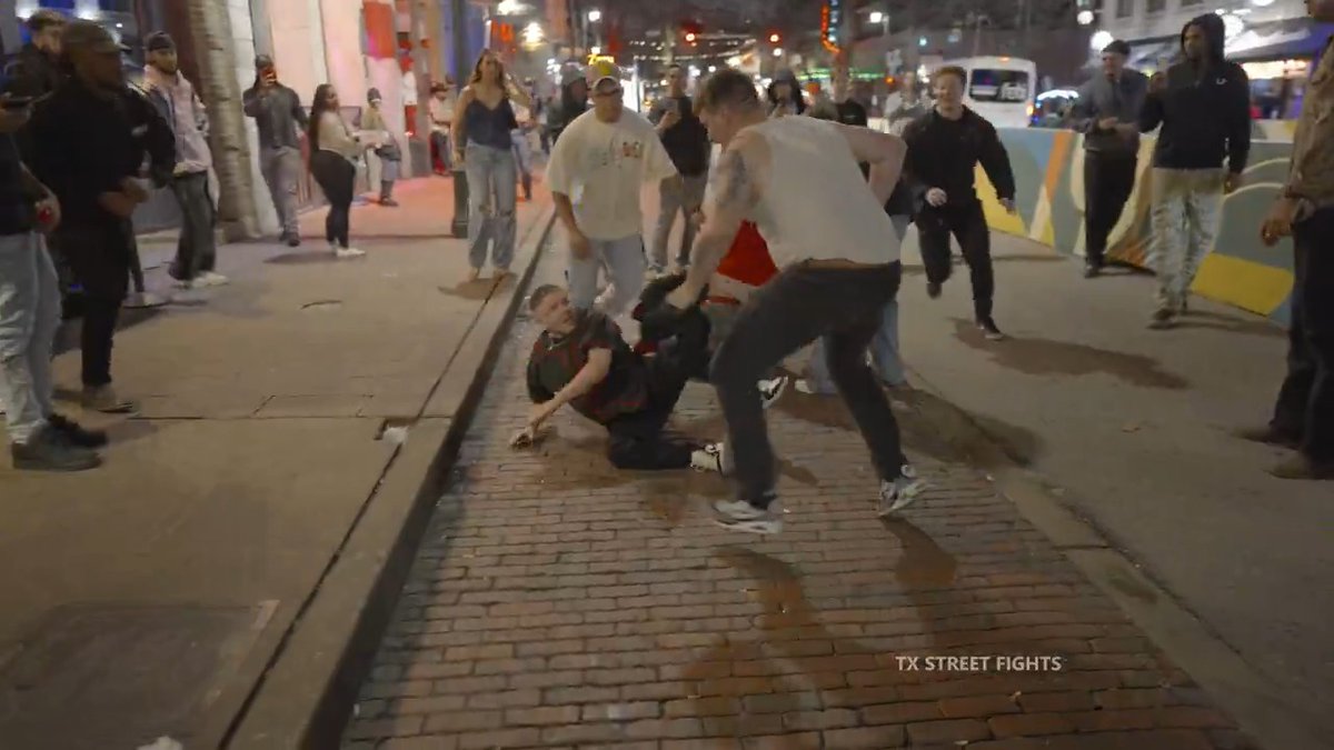 Fight break out 2-15-2026 6th Street Austin TX