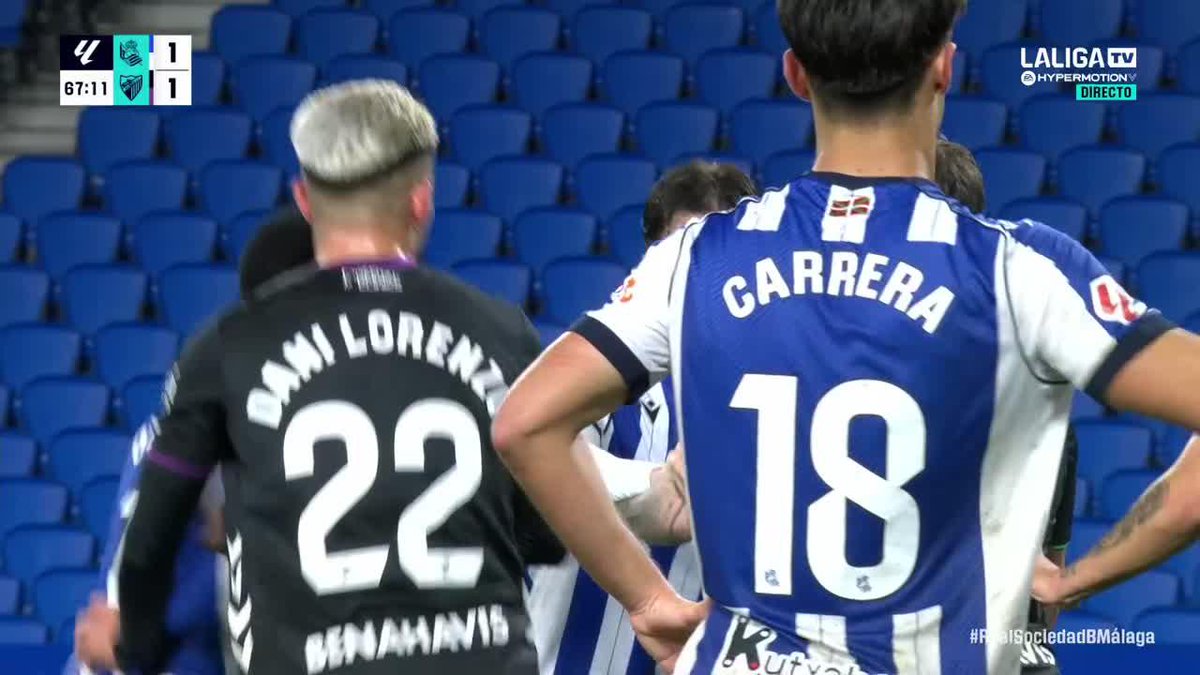 🔍 Este es el gol que le ha dado los 3 puntos al filial de la Real Sociedad Fútbol frente a un Málaga CF que reclamó falta a Alfonso Herrero en la jugada.