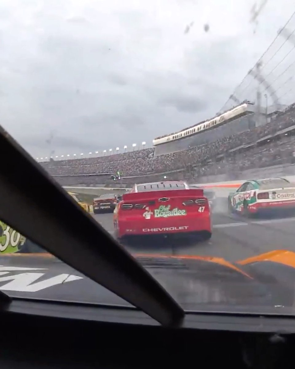 How did Chris Buescher make it through the tri-oval?! 🤯 Watch the final lap from the No. 17's vantage point.