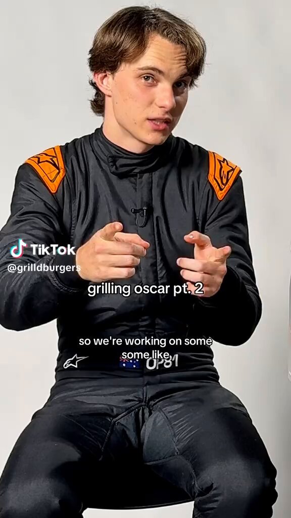 oscar in a new qna for grilld!! 🍔 “i feel like some fans think i’m emotionless… out of a race car i’m not 🙂‍↕️”