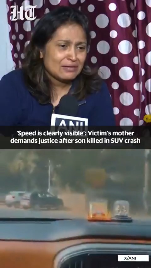 #WATCH | Inna Makan, mother of 23-year-old Sahil Dhaneshra who died after an SUV, allegedly driven by a minor, rammed into his motorcycle in Delhi, has appealed for justice. She alleged that the Scorpio was being driven at high speed in the opposite lane while making “fun reels,” calling it a criminal act and demanding strict action. Tap to read 👉🏻