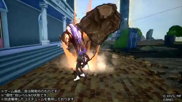 近日登場予定の #オーバーホール の“個性”技を紹介! "個性"技γ「納棺撃ち(のうかんうち)」 突進して相手を殴り飛ばした後、岩で拘束し、爆発させる近距離攻撃。 地上では移動操作で軌道を曲げられ、空中ではエイム方向に移動できる。 空中への移動技として活用するのもオススメだ! #ヒロアカUR