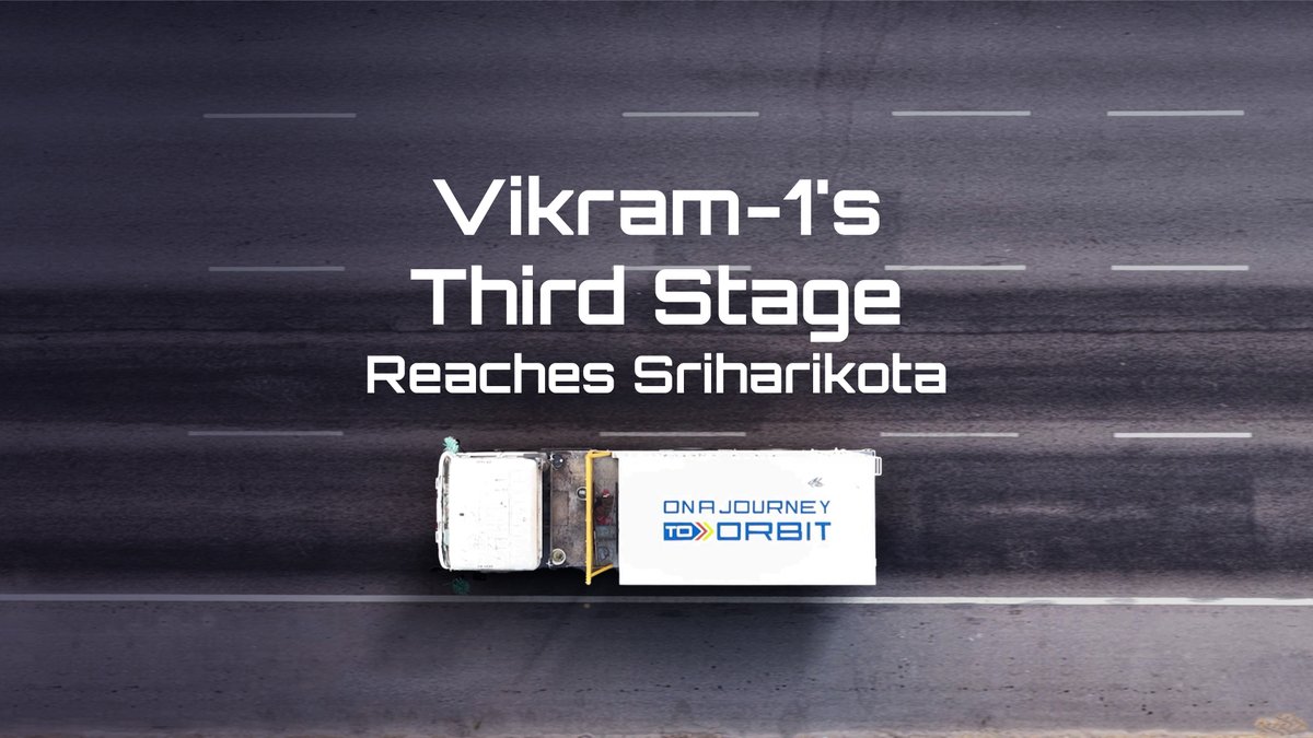 The third stage of Vikram-1 has reached spaceport. 🚛🚀 With this all three stages moved to pre-flight checks and integration. #Vikram1 #SkyrootAerospace