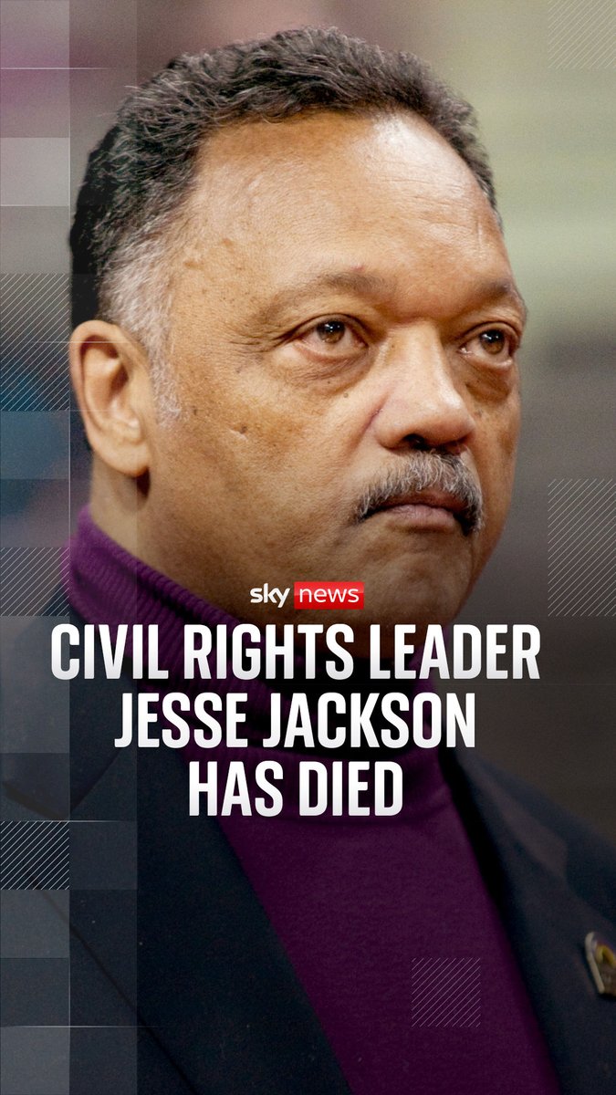 Jesse Jackson, a giant of the civil rights movement in the U.S. and two-time presidential candidate, has died. In a statement, his family celebrated his 'unwavering commitment to justice, equality and human rights'. Read more ➡️