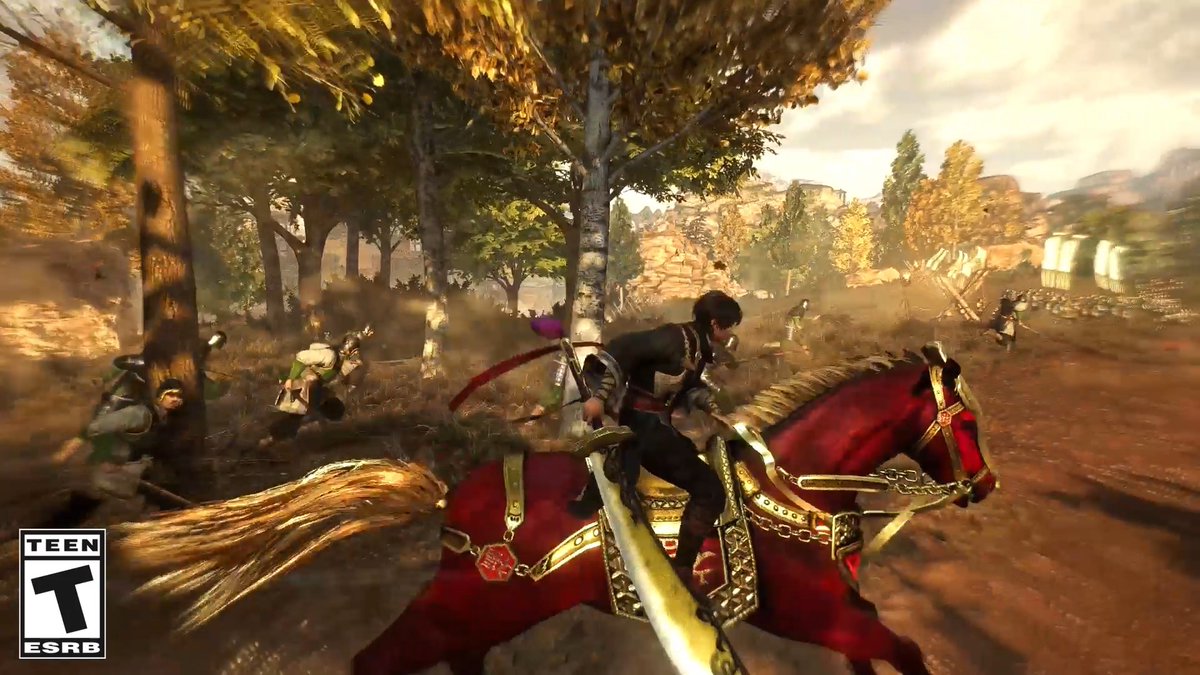 DYNASTY WARRIORS: ORIGINS Happy Lunar New Year! In the year of the horse, we bring you the Gold Hare on today's update! Gallop through the battlefield on your steady steed with this exquisite adornment! ※The Gold Hare's abilities are different from the currently in-game Red Hare and Red Hare - Iron Stirrups. #DWOrigins #KTfamily #DynastyWarriors