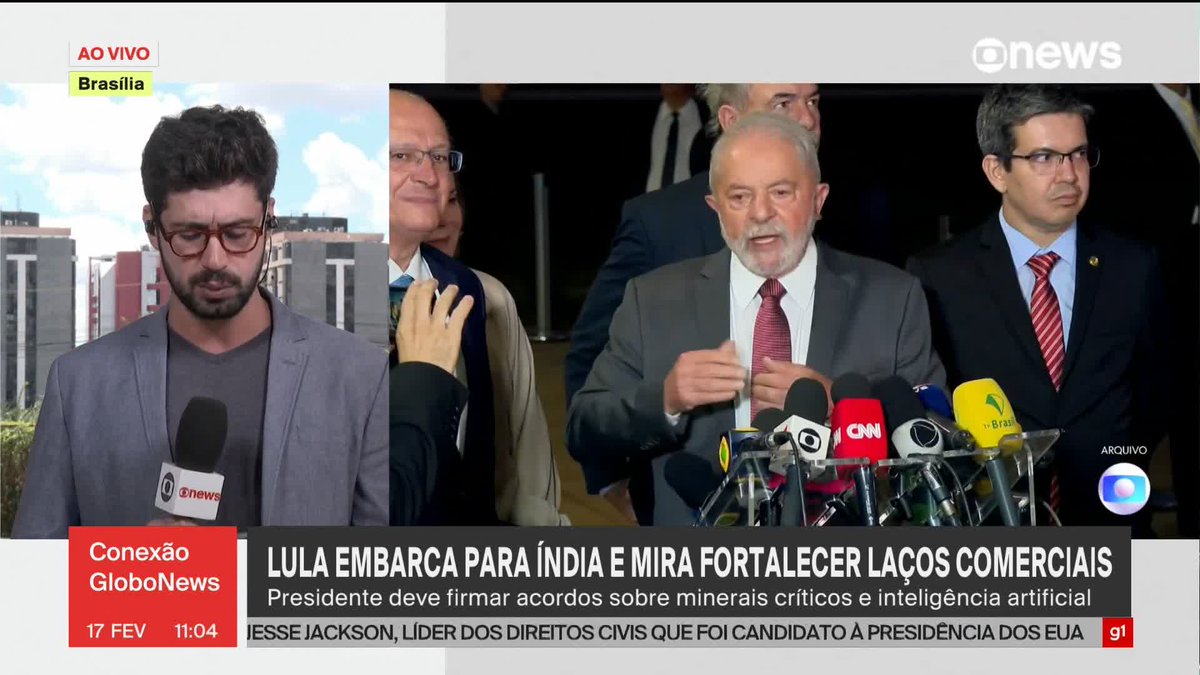 Lula viaja para Índia para firmar acordos. Inteligência Artificial, minerais críticos e produtos agropecuários brasileiros - feijão e frango - são as principais apostas de assuntos a serem tratados. ➡ Assista: #GloboNews #ConexãoGloboNews #Lula #Índia