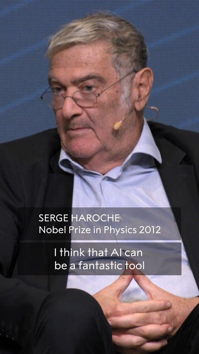 "AI will never replace human creativity." Physics laureate Serge Haroche says AI has enormous potential to be a powerful tool to help us learn and create, but warns that such power can be dangerous. Watch the full conversation about our future with AI: