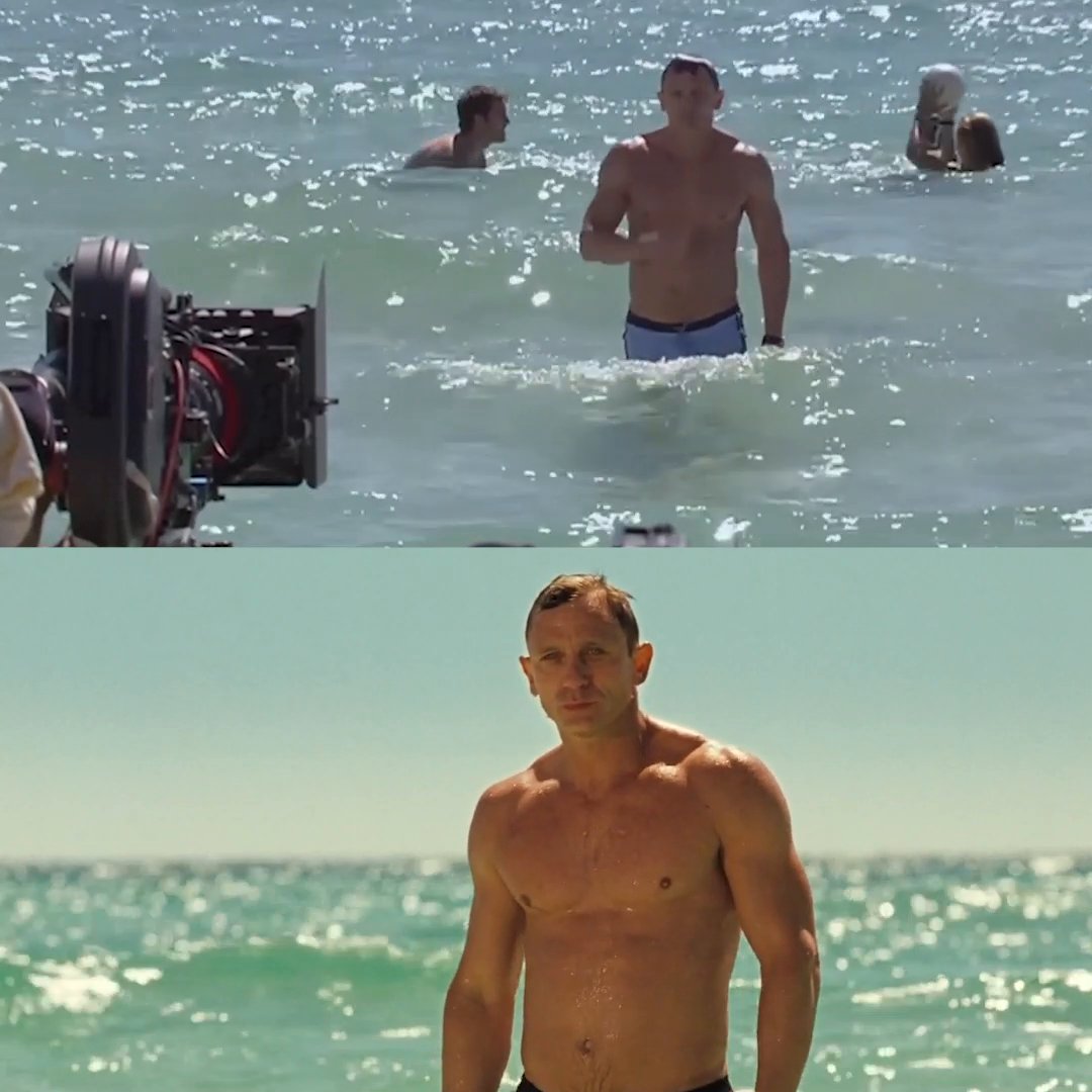 “I remember Daniel coming out of the water and the whole crew going ‘Oh my god’. And that was probably the only time when a pap shot, because it was a pap shot that broke, that then of course changed the whole idea of Daniel and what his Bond was going to be like.” – Barbara Broccoli on filming CASINO ROYALE.