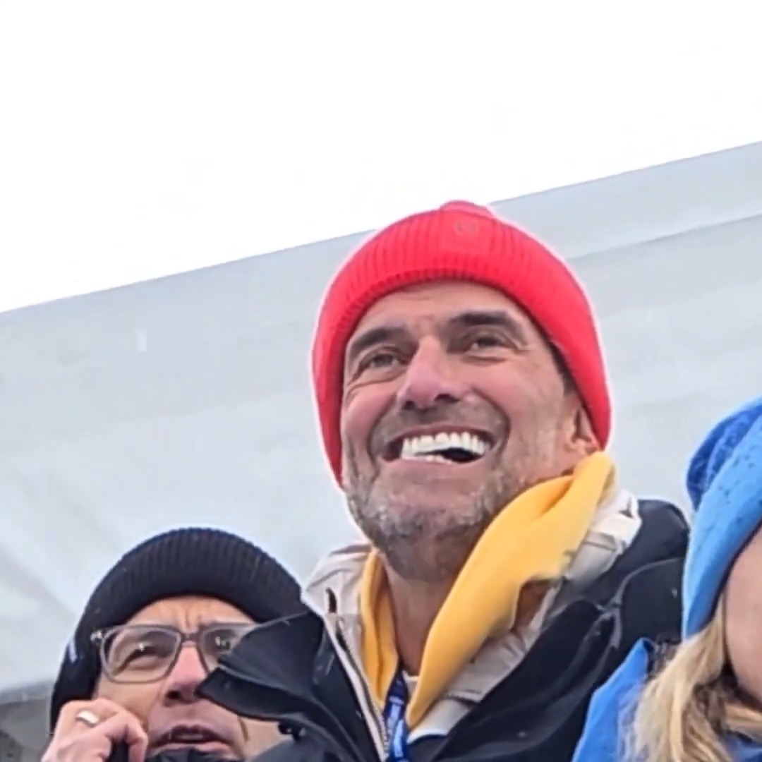 Jurgen Klopp out here sidequesting. 🫡 The legendary former Borussia Dortmund and Liverpool manager was in the house at the #WinterOlympics for some biathlon.