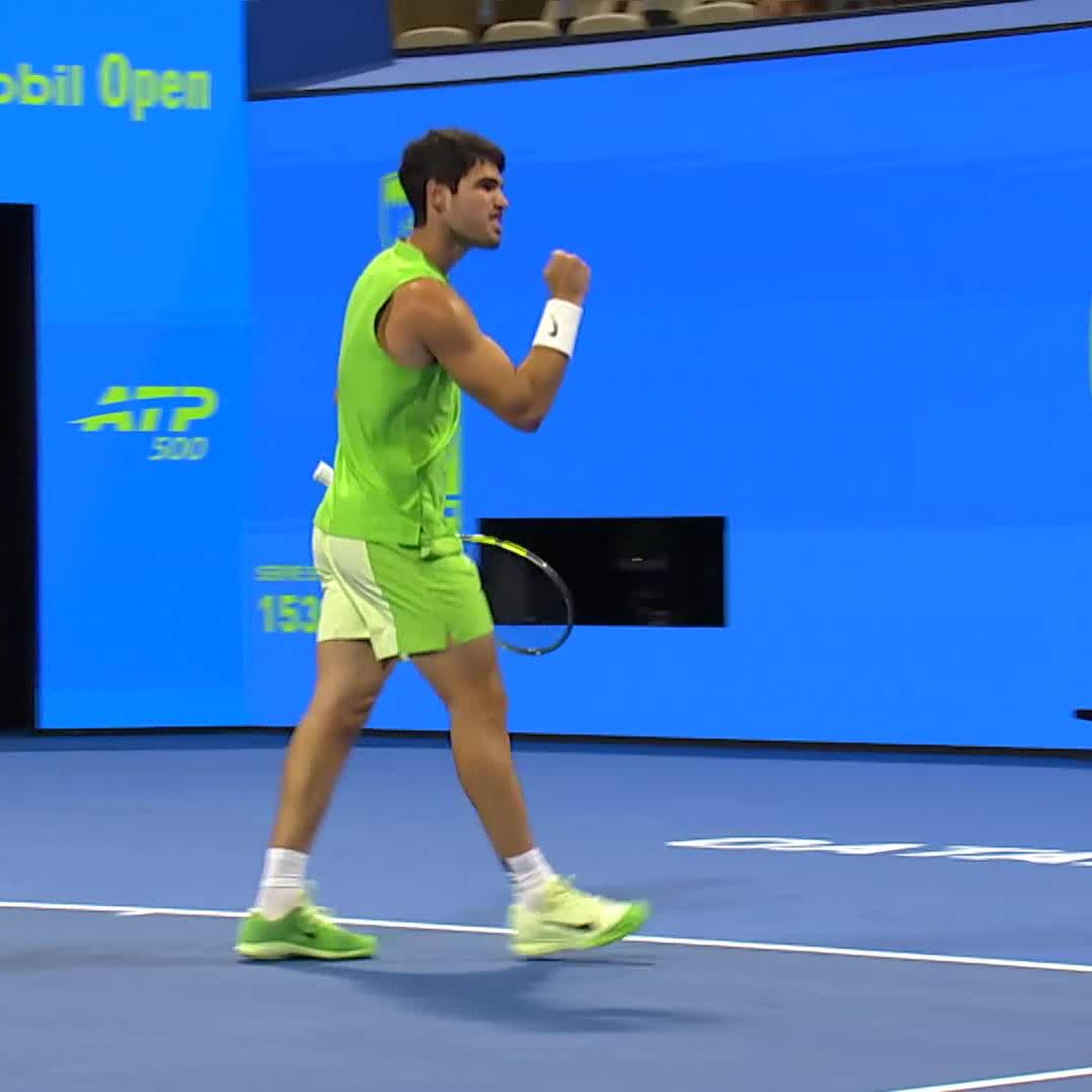 Forehand on FIRE today 🔥 Carlos Alcaraz #QatarExxonMobilOpen