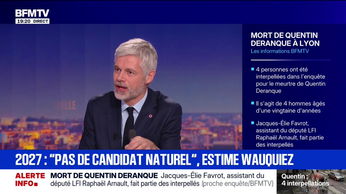 🔴 Candidature à la présidentielle de 2027 ➡️ "Évidemment que je me pose la question", explique Laurent Wauquiez (LR)