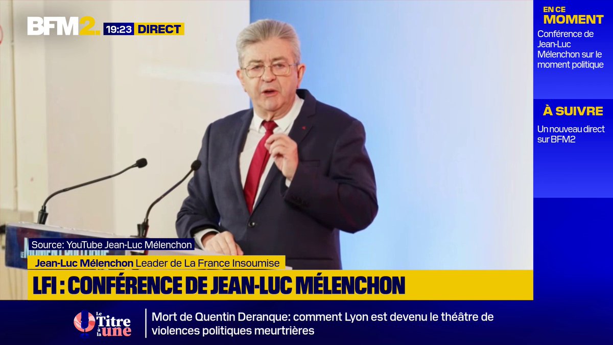 Mort de Quentin Deranque:"Je demande au nom de l'animation de notre mouvement, que chacun fasse dans cette circonstance, l'effort du calme et du sang-froid.[...] Pas de surenchères", déclare Jean-Luc Mélenchon