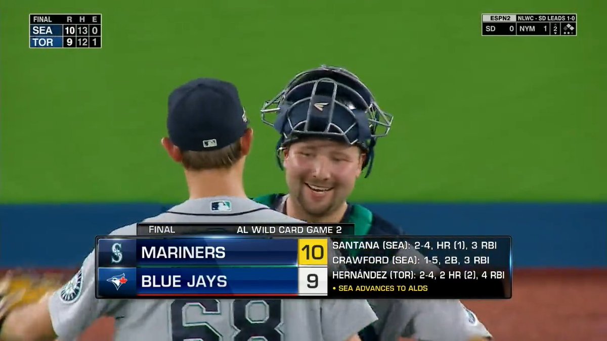 The Mariners coming back from a 7-run deficit to win the Wild Card in 2022