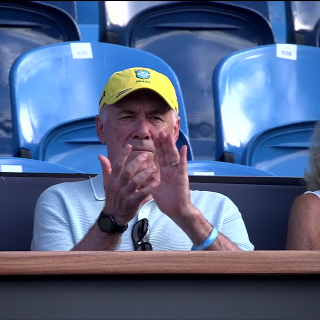 Carlo Ancelotti supporting Berrettini in Rio.